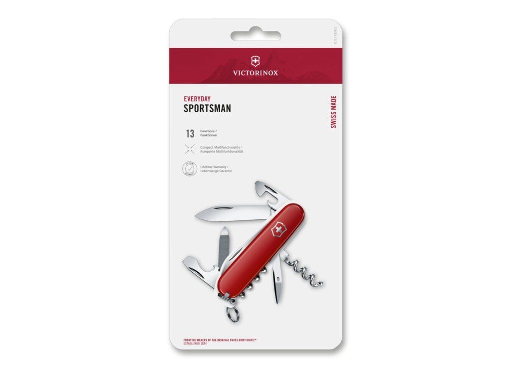 Kapesní nůž SPORTSMAN, 84 mm, červený, blister