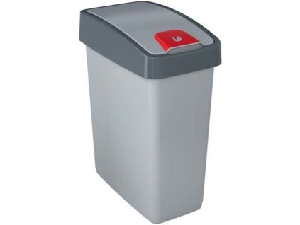 koš odp.25l MAGNE, stříbrný/stř.klapka výklop., plast