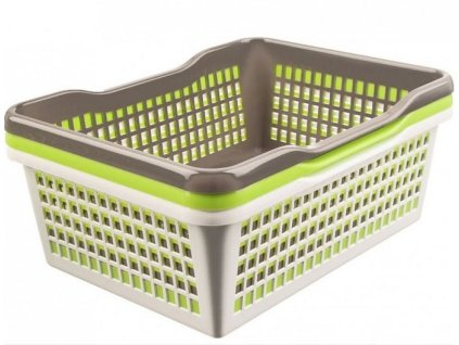 košík A4 38,5x25,7x 6,6cm, prolamovaný, 3barvy, plast