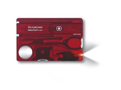 Karta Swiss Card Lite, červená transparentní