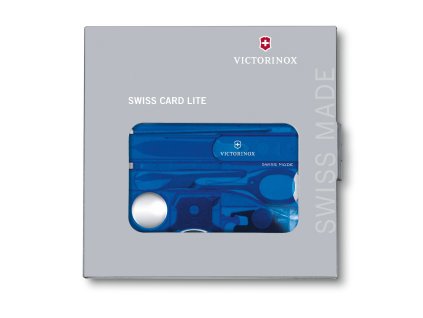Karta Swiss Card Lite, modrá transparentní