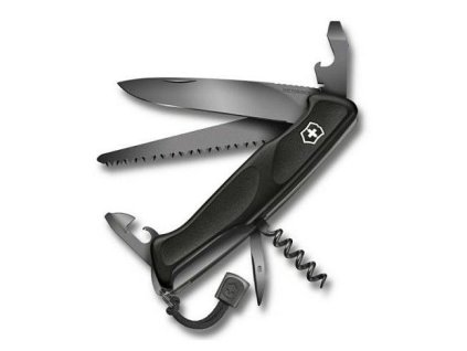 nůž 12-funkcí 130mm RangerGrip 55 Onyx Black, kapesní Victorinox