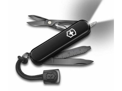 nůž  7-funkcí 58mm Signature Lite Onyx Black, LED sv., Victorinox