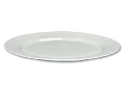 talíř 36cm ovál EBRO bílý, opál.sklo