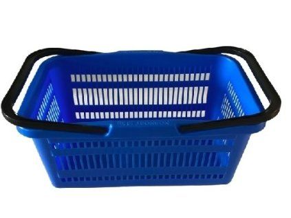 košík nákup.44x28x20cm, modrý, 2ucha, plast