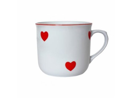 hrnek 650ml VAŘÁK-SRDCE Červ., čes.porcelán