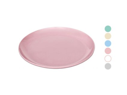 talíř d17cm dezertní, mix barev, plast