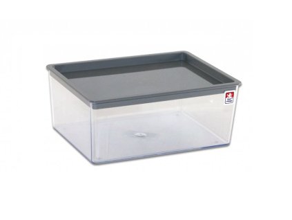 krabice-dóza 2500ml, nízká, 19,5x8x27,5cm, mix barev, plast