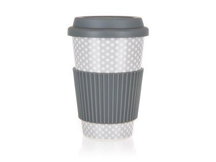 hrnek 400ml GO ŠE silikon.víčko, keramický