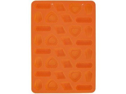 forma na 32ks PRACNY mix tvarů, oranž, 31x21cm, silikon