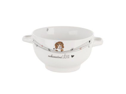 Miska NEKONEČNÁ LÁSKA pes s uchy pr. 14 cm