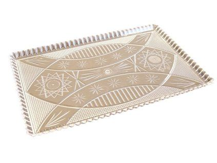 podnos 22x14cm, KRYSTAL, brus, transp.plast