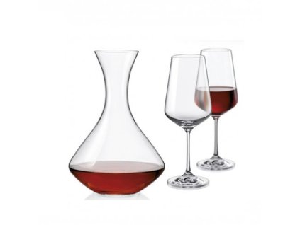 karafa 1,5l + sklen. 450ml-2ks, SANDRA, BOHEM.CR., DB, sklo