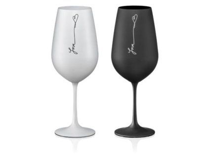 sklen. 550ml, 2ks, LOVE, černý Crystalex, DB