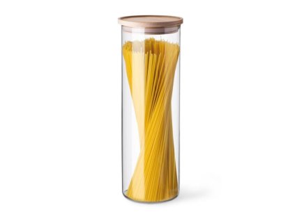 dóza 1,80l, d96x290mm, sklo, na špagety-dřev.víko SIMAX