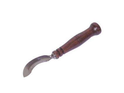 škrabka srpeček P nerez 17cm, rukojeť dřev.