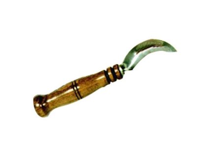 škrabka srpeček L nerez 17cm, rukojeť dřev.