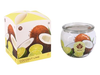 svíčka vonná sklo KOKOS & LIMETKA 90g (hoří 22hod)