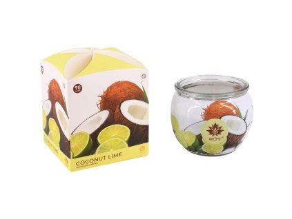 svíčka vonná  90g, KOKOS A LIMETKA, parafín, DB, sklo