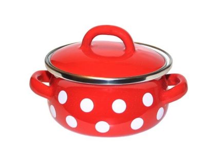 kastrol + poklice pr.12cm 0,8l PUNTÍK ČRV