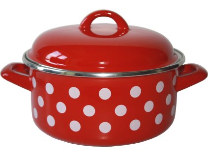 kastrol + poklice pr.14cm 1l PUNTÍK ČRV