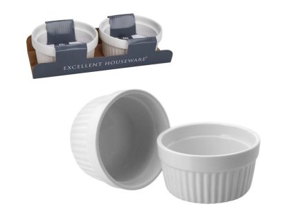 miska 260ml, d11x5cm, 2ks, bílá.zapék., porcelán