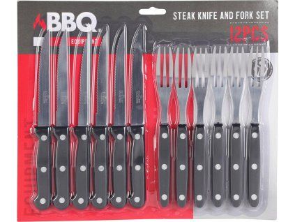 příbor steakový BBQ (6+6ks) nerez, PH rukojeť