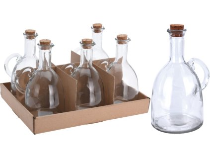 láhev 0,50l kón.+kork.zátka, ocet/olej, sklo