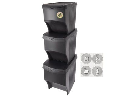 Odpadkový koš na tříděný odpad 3x22 l