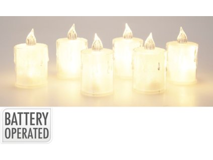 svíčka LED 8cm, průhledná, plast