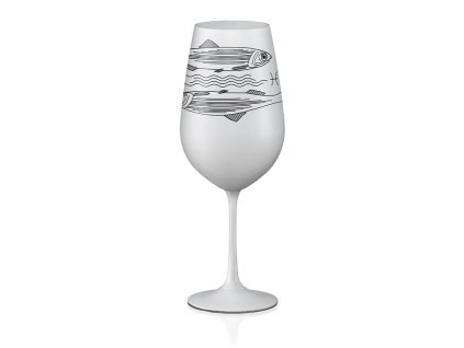 Sklenice na víno Ryby 550 ml | Bílá 35 17543