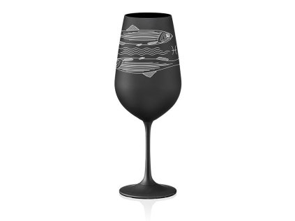 Sklenice na víno Ryby 550 ml | Černá 35 17544