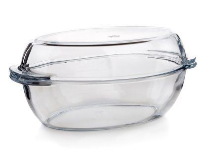 pekáč ovál 2,2+1,8l 34x19,6cm skl.s poklicí