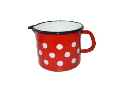 hrnek smalt s výlevkou pr.12cm 1,2l PUNTÍK ČRV