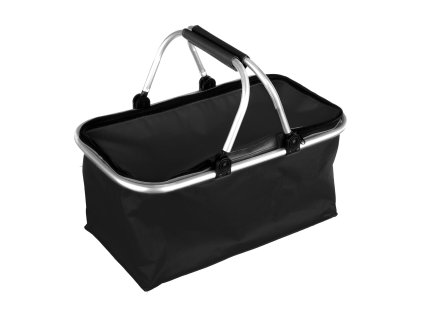 košík nákupní skládací 48x24x28cm Al+polyester ČER