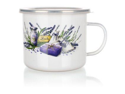 hrnek smalt. pr.12cm 0,9l LAVENDER + PH víko