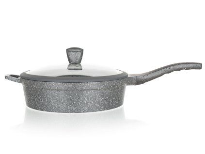 pánev 28x4,3cm nepřiln.povrch GRANITE GREY se skl.poklicí