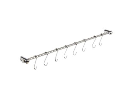 tyč závěs.na kuch.náčiní 54cm + 8 háčků nerez+Fe