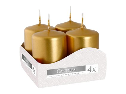 svíčka adventní 60x40mm ZLA metalická lesk. (4ks)