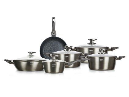 sada nádobí METALLIC PLATINUM 11díl. nepřiln.povrch