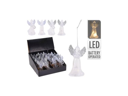 dekorace LED ANDĚL 11,5x6,5x6,5cm závěs mix 35 22162