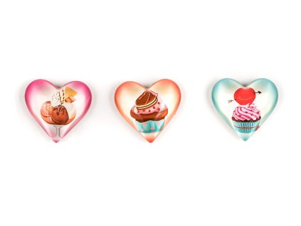 magnetky HEARTS (3ks) mix dekorů 35 22220