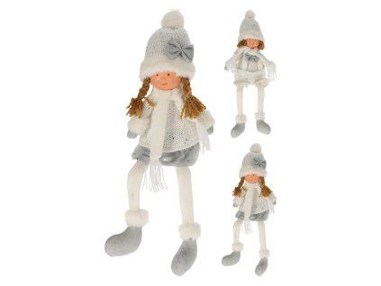 dekorace DÍVKA/CHLAPEC 45cm BÍ/STŘ mix 35 22487