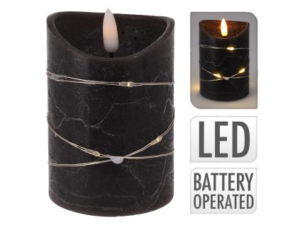 svíčka LED pr. 7x10cm 1LED/ 7LED ČER 35 22492
