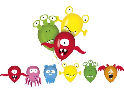 balonky + obrázky MY PARTY Monsters (6ks)