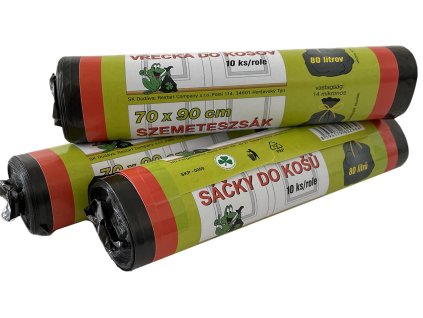 pytle na odpadky  80l (10ks) 70x90cm ČER 14µ