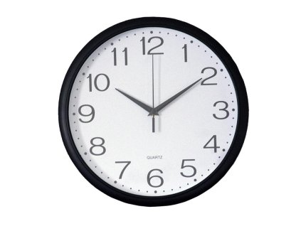 hodiny nástěnné pr.30cm,PH,sklo,kov ČER/BÍ 35 22749
