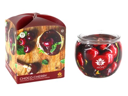 svíčka vonná sklo ČOKOLÁDA &TŘEŠEŇ 90g (hoří 22hod)