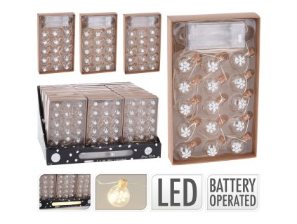 osvětlení ŽÁROVKA 2,5cm, 1,5m, 15LED, sklo 35 23100