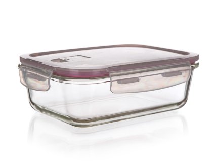 dóza LORA obdél. 1,45l 22,5x17,5x7cm skl.+PP víčko TRA/BORDO